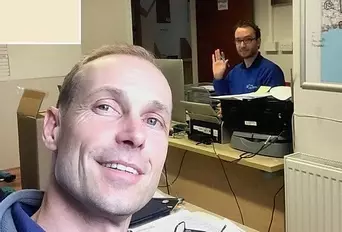 A cheeky moment in the office
